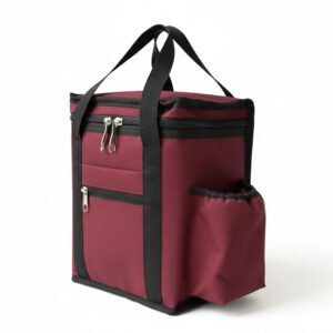 HASM lunch bag maroon with bottle holder for office and school